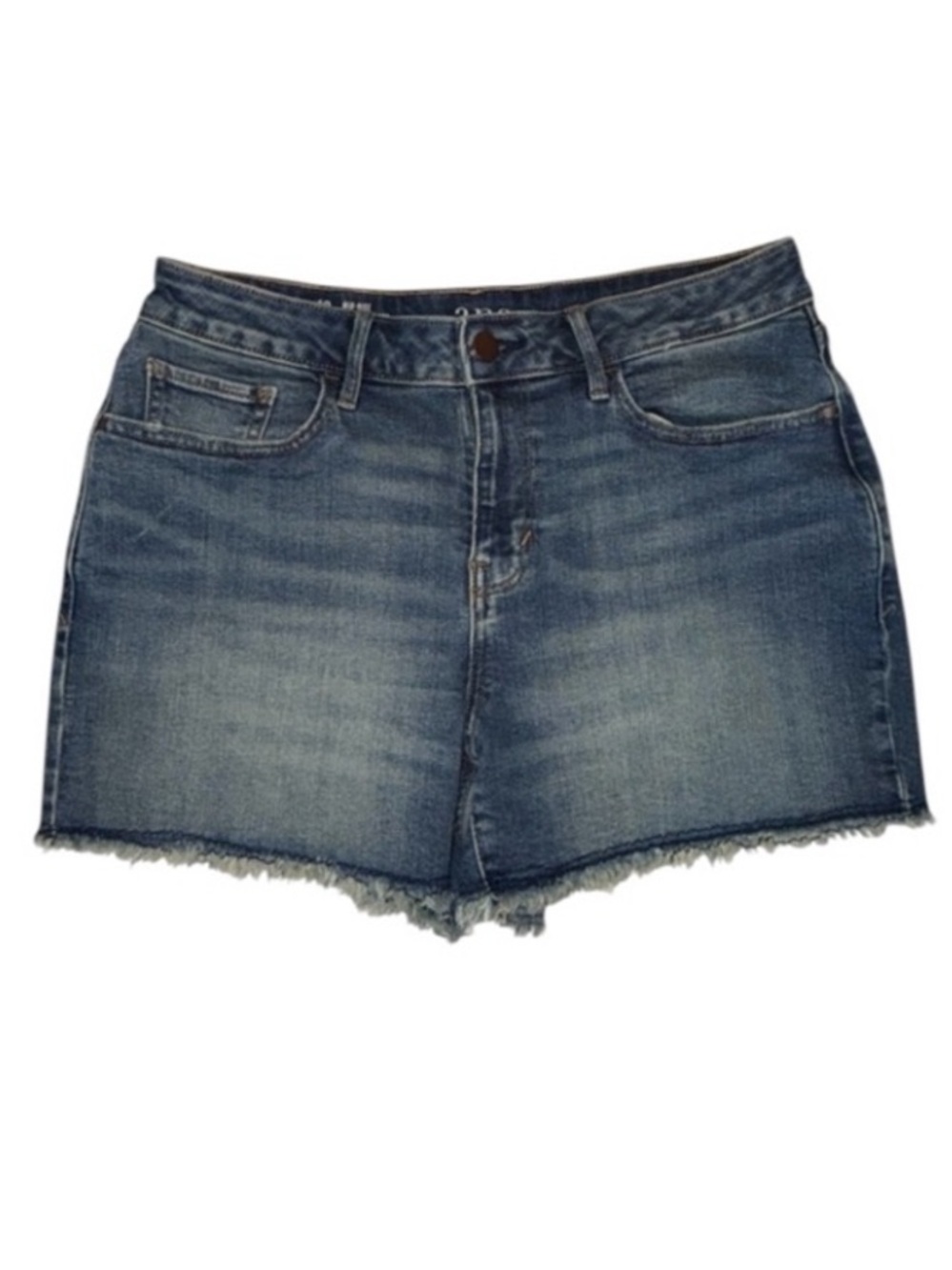 A.N.A Mid-rise Shortie Denim Shorts Blue Raw Hem 3.5" inseam Size 10
